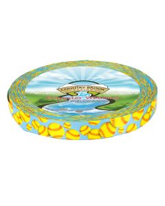 Bright and cheerful yellow softballs on a sky blue background will knock your next project out of the park.