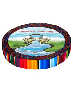 A roll of multi colored serape styled webbing