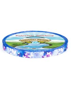 Hues of blue and purple with white silhouetted butterflies; deep colors contrast perfectly with the white butterflies
