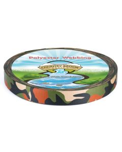 Polyester webbing with Army-styled camouflage printed onto it
