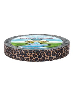 Brown webbing with black and darker brown spots along with reflective lines on both sides