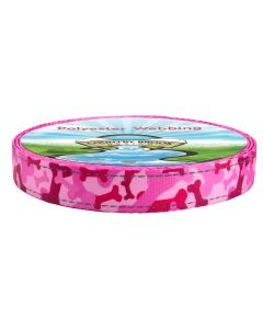 Pink Bone Camo Reflective Polyester Webbing