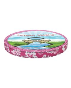 Pink Hawaiian Reflective Polyester Webbing