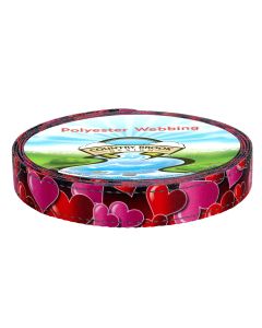 1 Inch Romantic Hearts Reflective Polyester Webbing