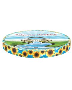 5/8 Inch Sunflowers Reflective Polyester Webbing