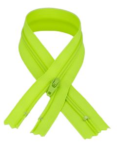 YKK® #3 Lightweight Closed-End Zipper, 13.5 Inch Length, Party Bright Green 535