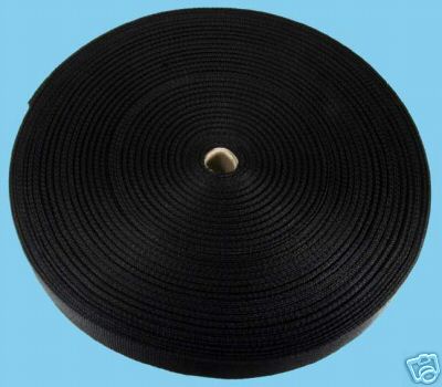 100 Yards Lite Weight Black Polypro Webbing  