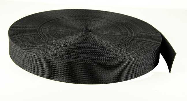 25 Yards Black Lite Weight Nylon Webbing Strapping  