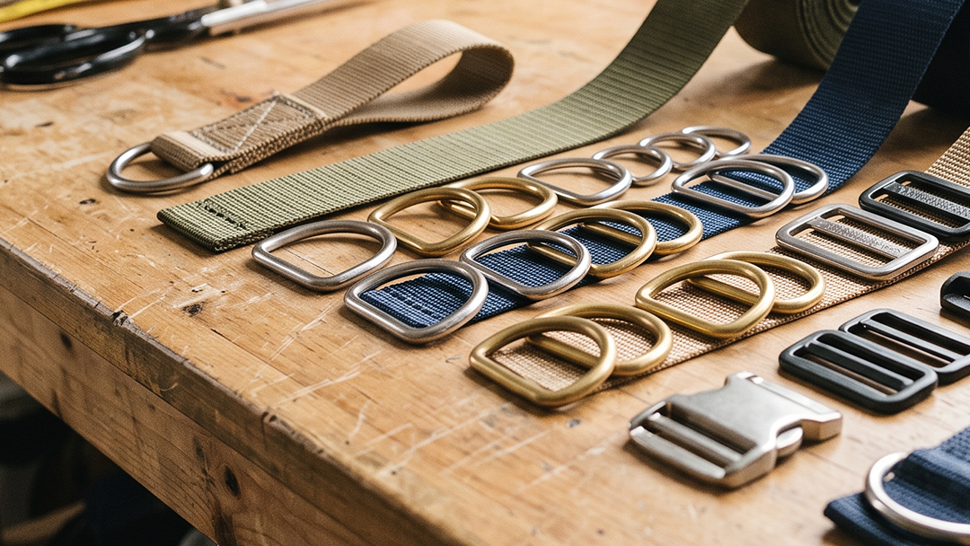 a row of triglides on a craft table