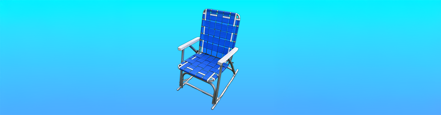 Blue polypropylene webbing lawn chair