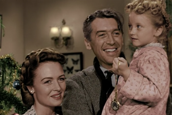 Colorized still frame from "It's A Wonderful Life"