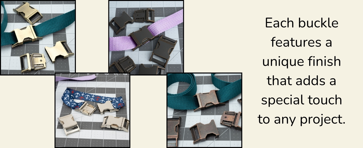 Showing different buckles on measurement mat
