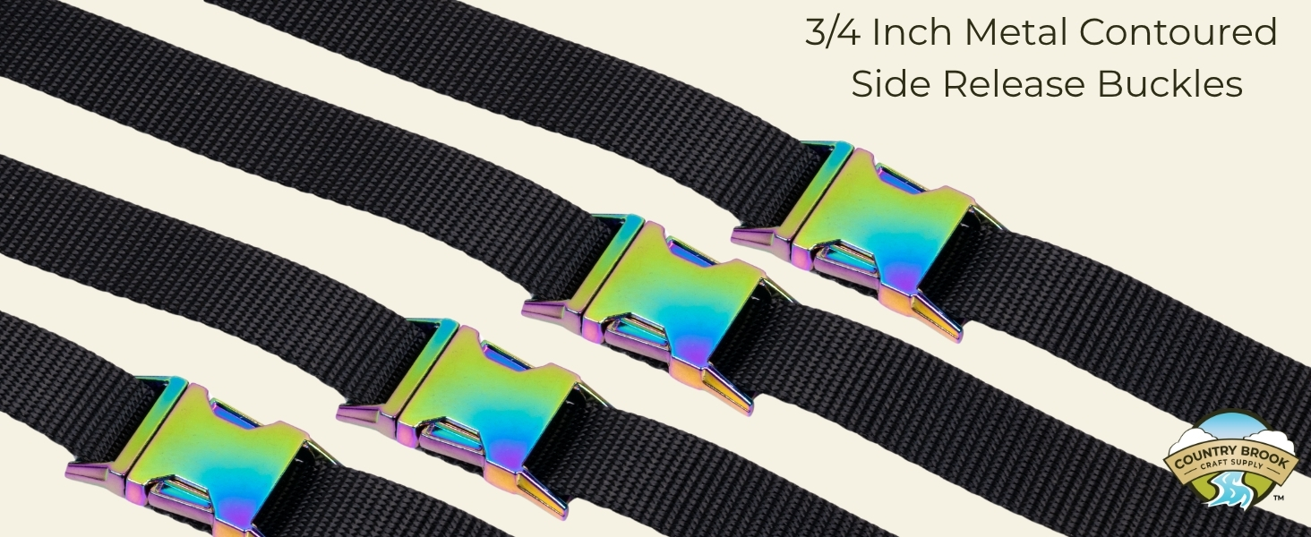3/4 Inch Metal Contoured Side Release Buckles