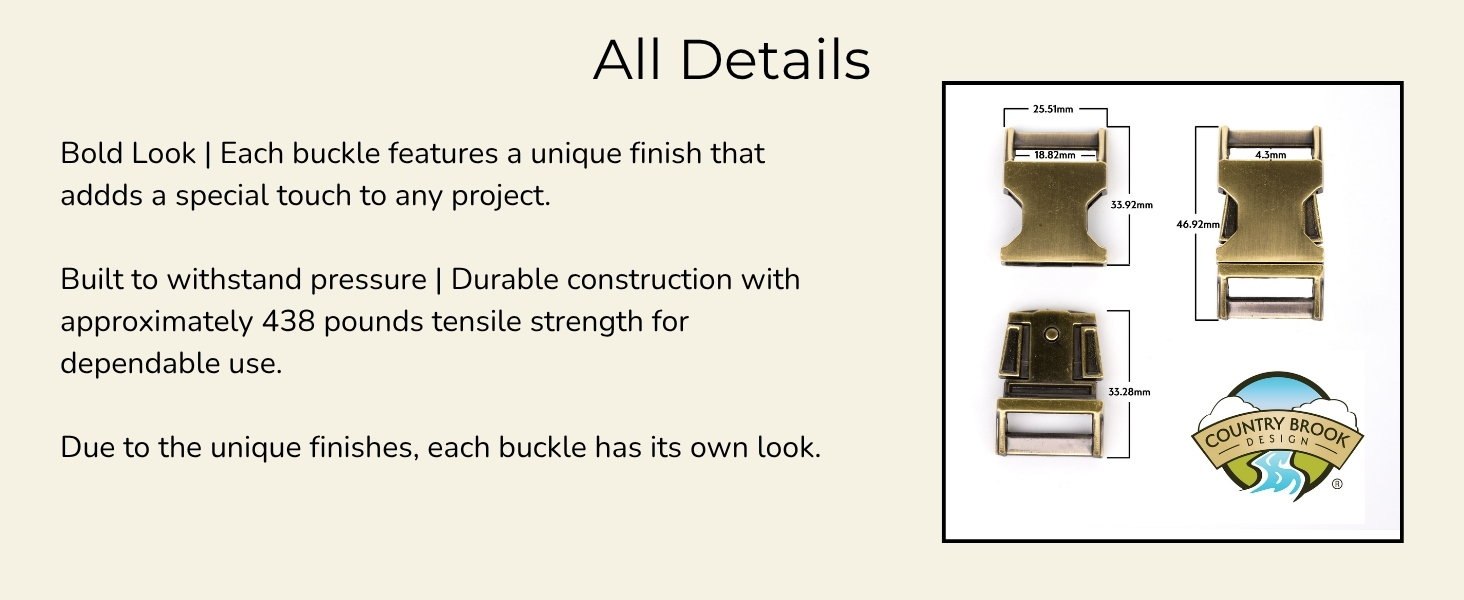 All details about contoured side release buckles