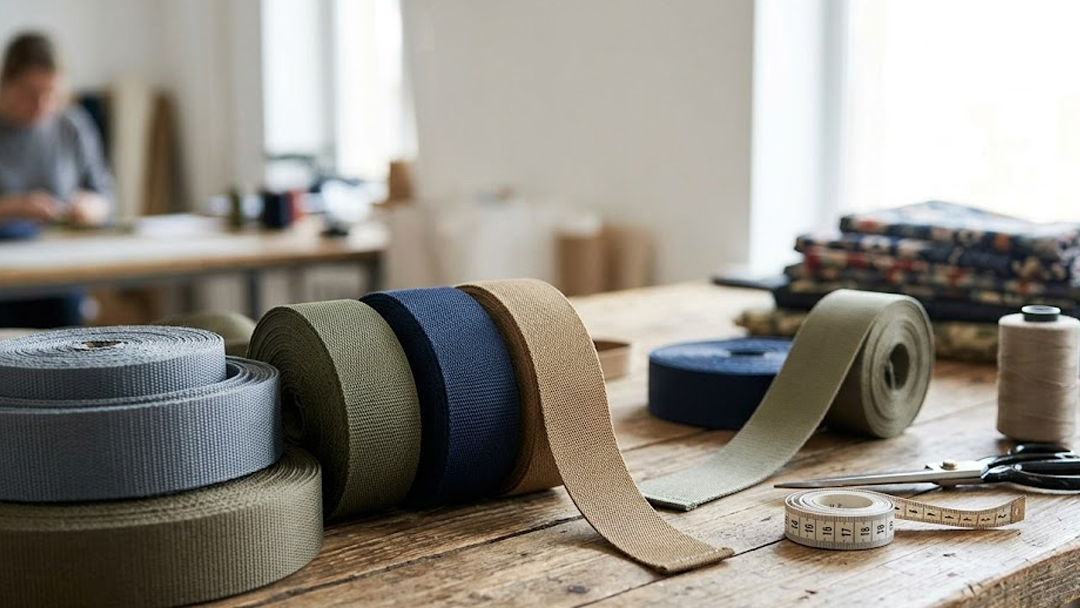 Webbing laid out ready to craft
