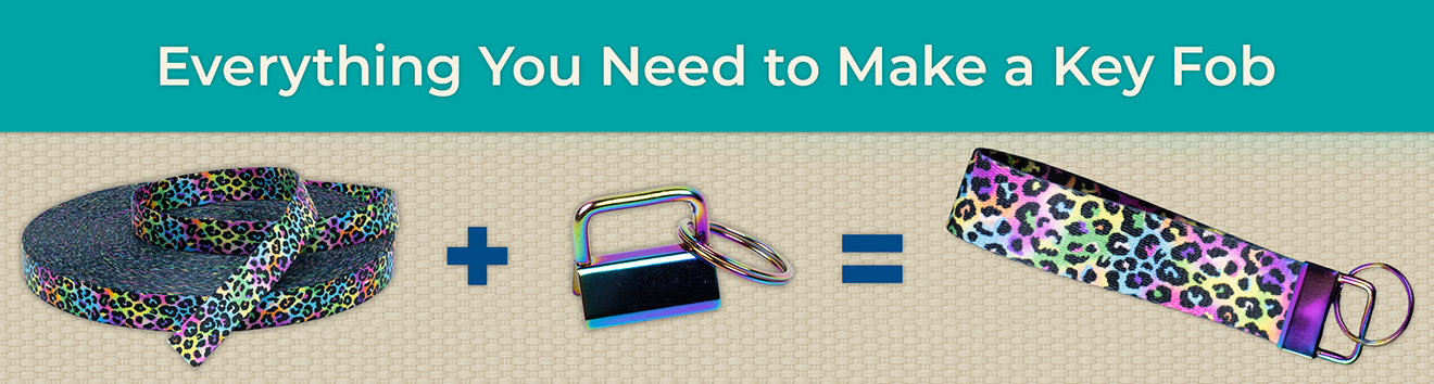 Webbing and hardware for key fobs banner