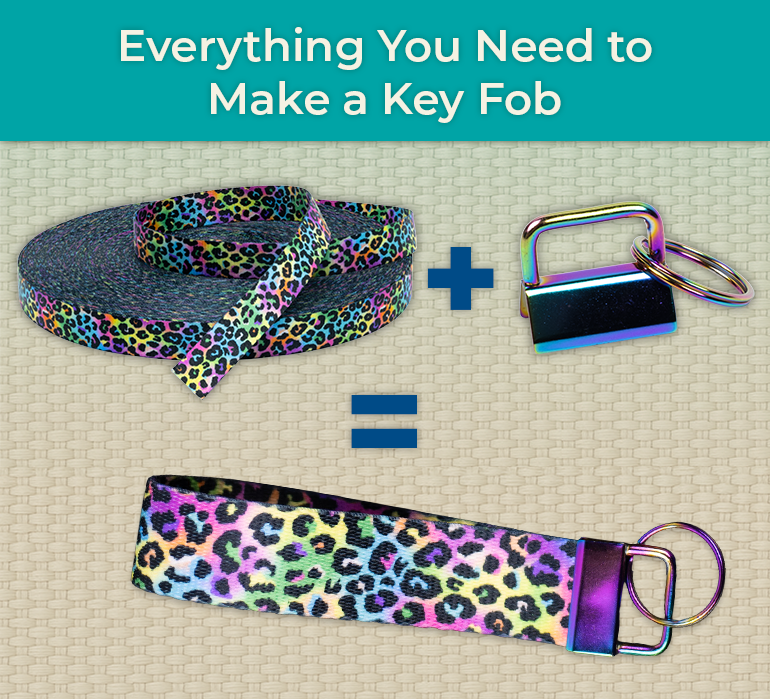 Webbing and hardware for key fobs banner