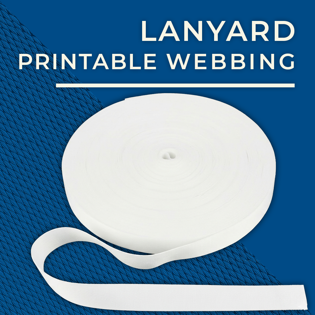 Lanyard printable webbing product button