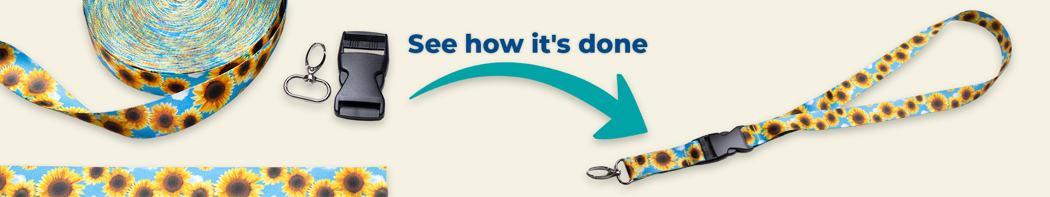 Sunflower webbing and lanyard hardware