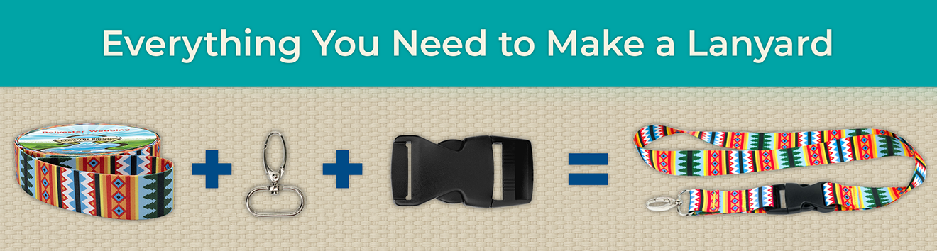 Lanyard hardware and webbing banner