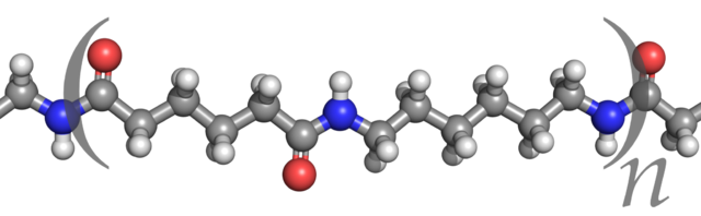 3-D computer rendering of the nylon molecule 