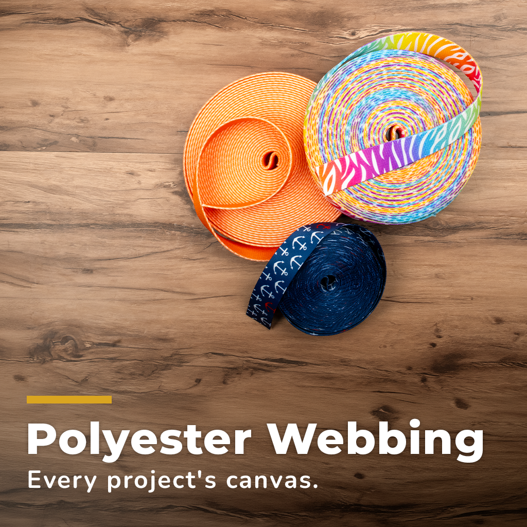 Polyester Webbing. Photo of Rainbow Zebra Pattern