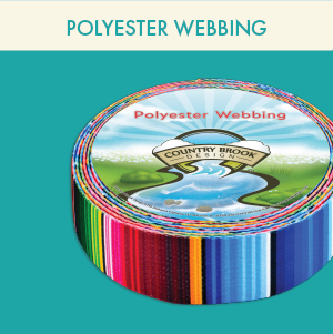 A spool of Country Brook Design's Patterned Polyester Webbing