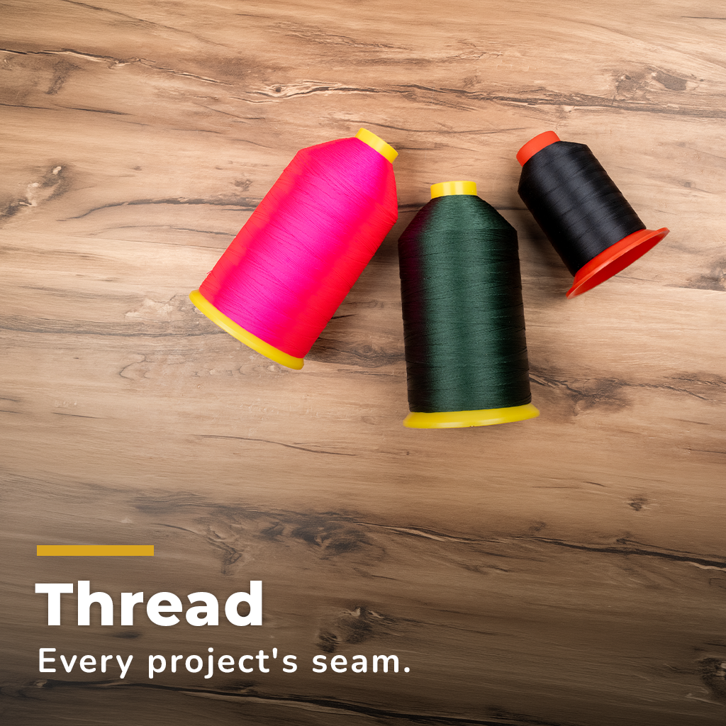 Nylon Bonded Thread. 4 rolls of bright thread