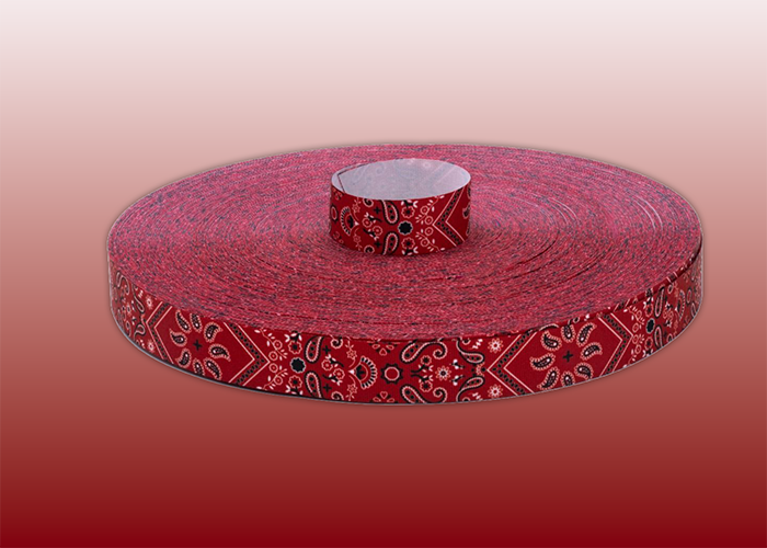 Red paisley grosgrain ribbon  