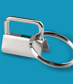 A closeup image of Country Brook Design's key fob hardware