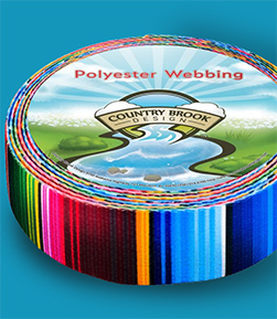 A spool of Country Brook Design's Patterned Polyester Webbing