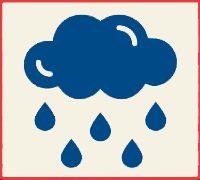 Icon of a Cloud with Raindrops